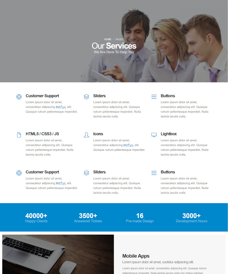 เว็บไซต์สำเร็จรูป - layouts สำเร็จรูป :  services
